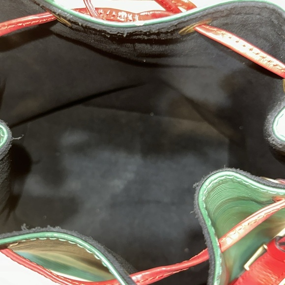 Louis Vuitton red & Borneo green epi petite bucket bag with dust bag - Picture 7 of 16